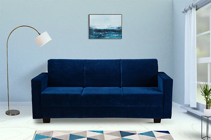 TR Isla 3 Seater Classic Blue Fabric Sofa